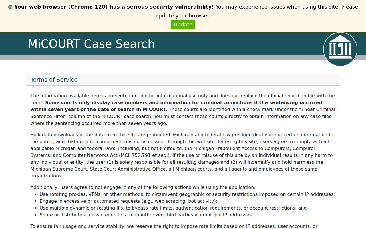 Leelanau County case docket MiCOURT case search