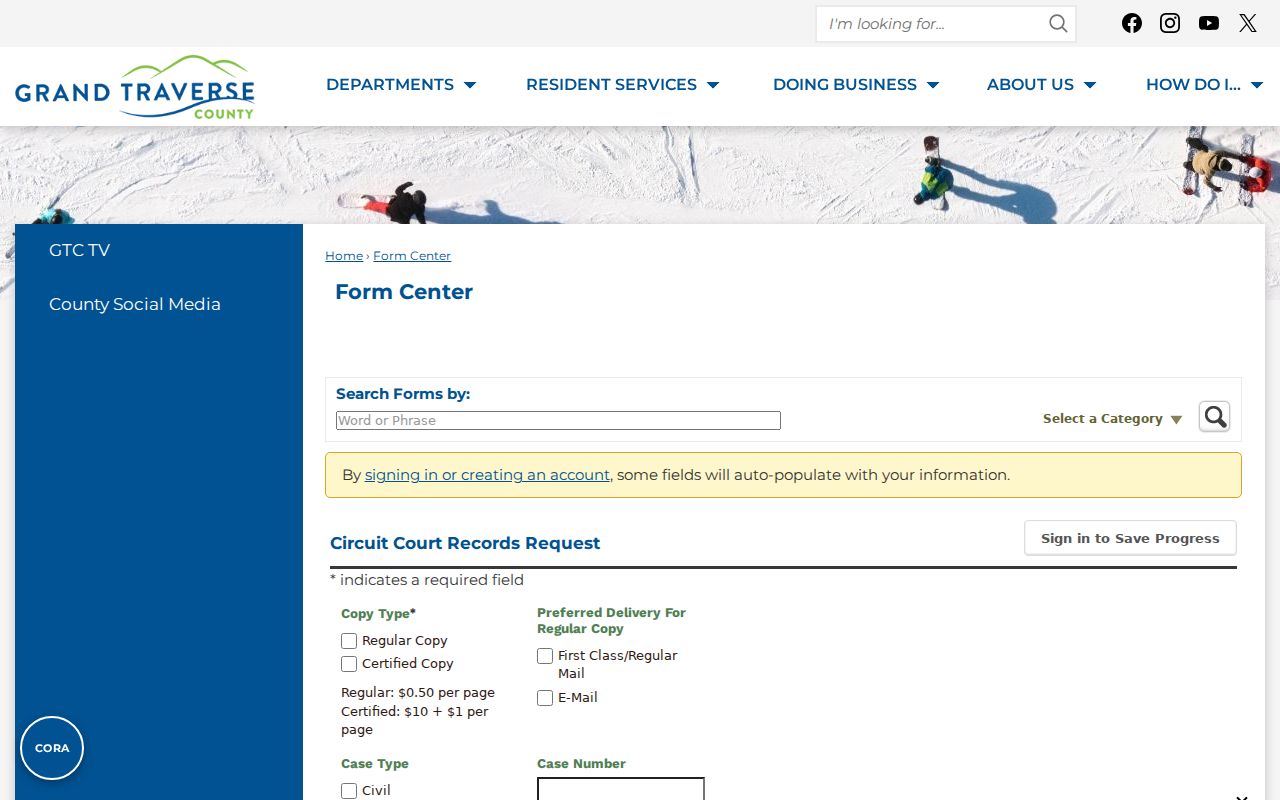 Leelanau County civil docket circuit records request form